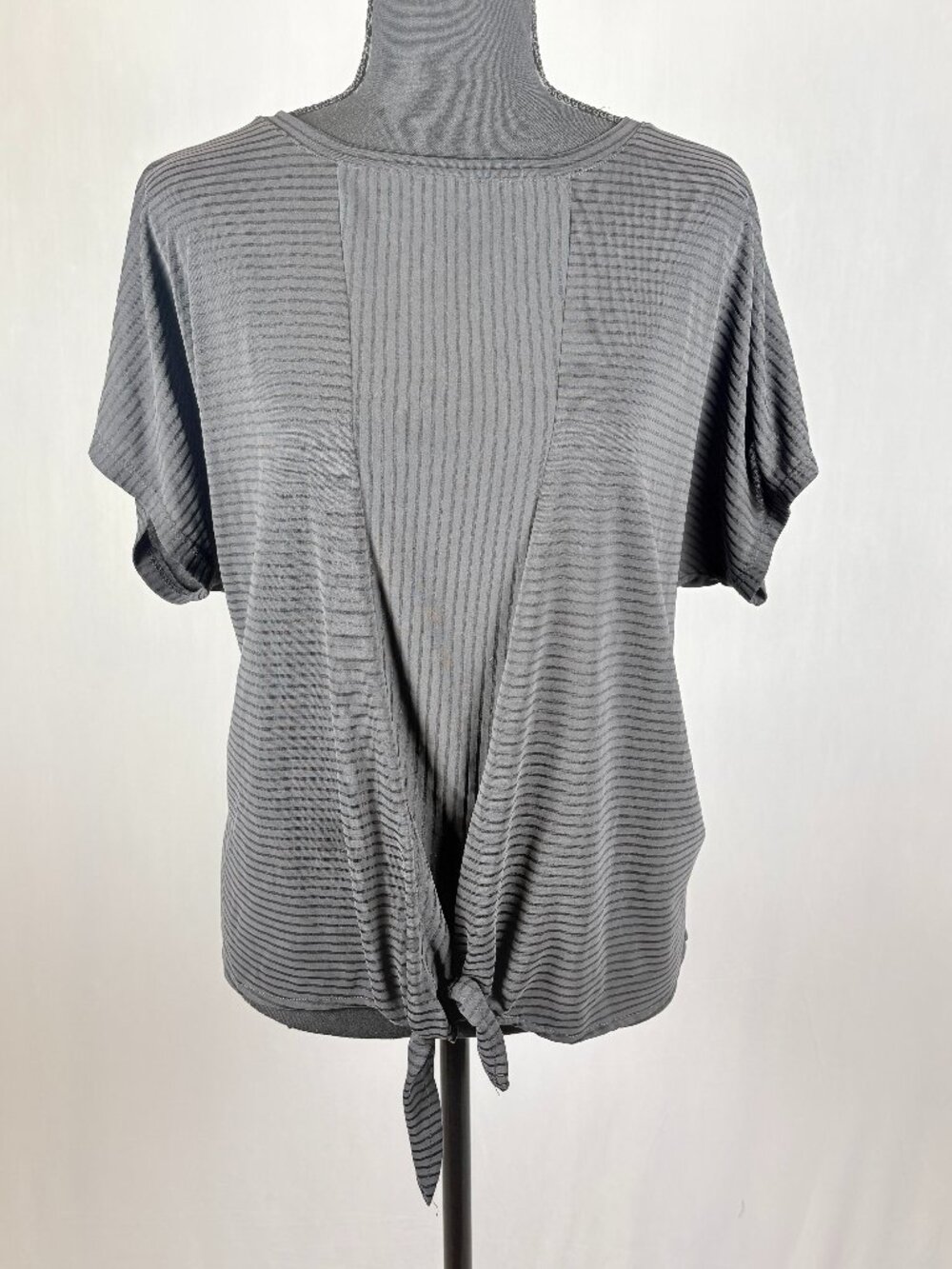 Apt. 9 | Tie Front Modal Blend Top | XL | Black Stripe